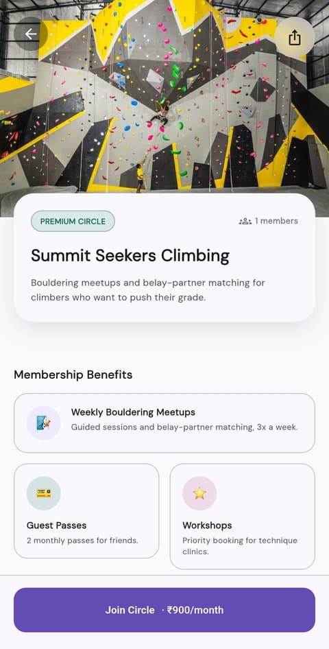 Bouldering Circle details